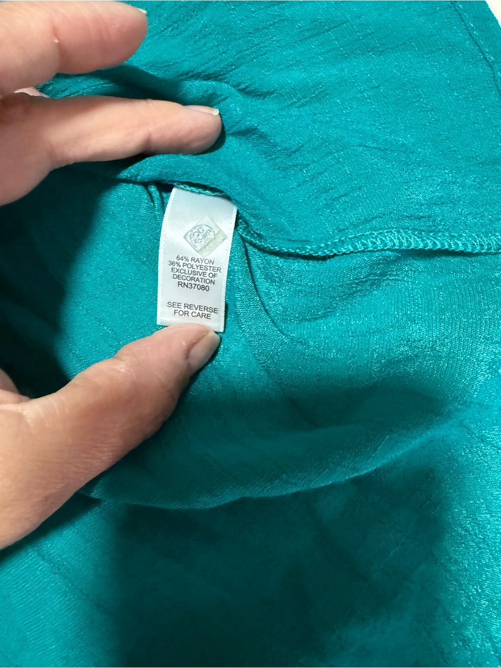 Teal Off-Shoulder Ruffled Sleeve Top - Picture 3 of 3